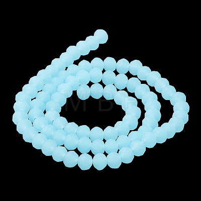 Imitation Jade Solid Color Glass Beads Strands EGLA-A034-J6mm-MD04-1