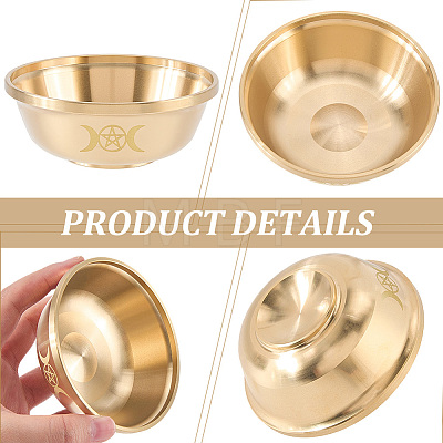 Brass Offering Bowl for Altar Meditation AJEW-WH20816-262B-1