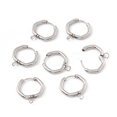 Tarnish Resistant 201 Stainless Steel Hoop Earring Findings STAS-H166-04P-1