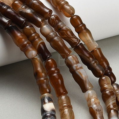 Natural Banded Agate Beads Strands G-Z144-A01-01B-1