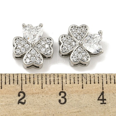 Brass with Clear Cubic Zirconia Charms KK-Q820-24P-1