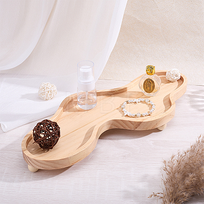 Wooden Cloud-Shaped Decorative Tray AJEW-WH0752-644A-1