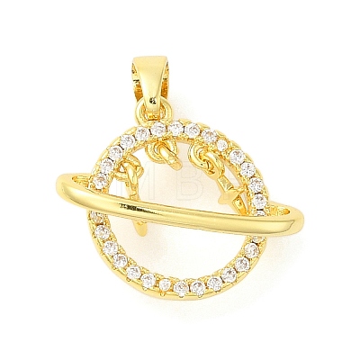 Rack Plating Brass Micro Pave Cubic Zirconia Pendants KK-S396-71G-1