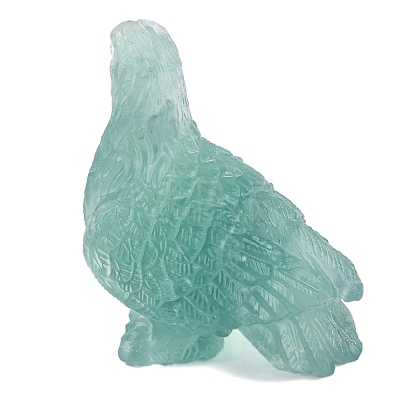 Natural Fluorite Carved Eagle Figurines Statues for Home Office Desktop Feng Shui Ornament G-Q172-10B-1