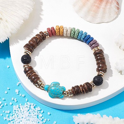 Coconut Beaded Bracelets BJEW-JB10077-02-1