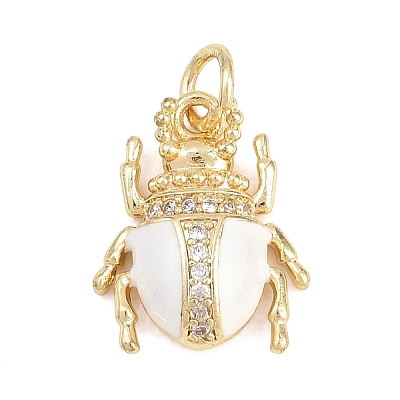 Brass Micro Pave Clear Cubic Zirconia Pendants KK-F938-22B-G05-1