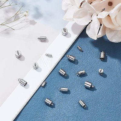 Unicraftale 48Pcs 4 Style 201 Stainless Steel Cord Ends STAS-UN0030-98-1