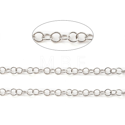 Rhodium Plated 925 Sterling Silver Round Cable Chains STER-F052-10P-1