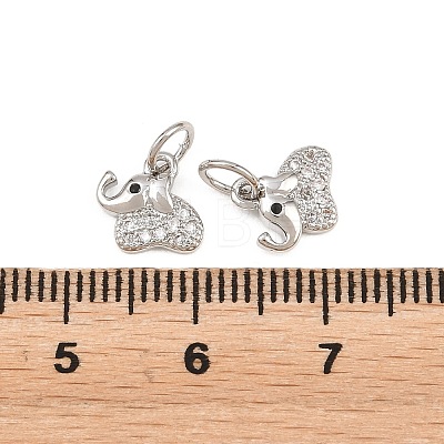 Brass Micro Pave Clear Cubic Zirconia Charms KK-H292-56C-P-1