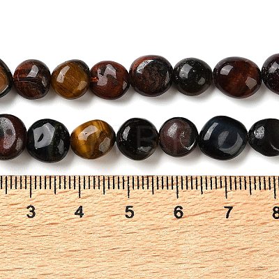 Three-Color Natural Tiger Eye Beads Strands G-C268-A04-8x10mm-1
