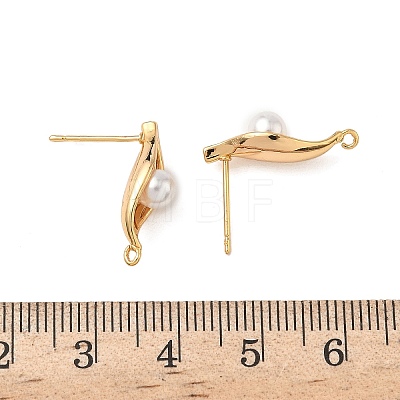 Brass Stud Earrings Findings KK-B160-06G-1