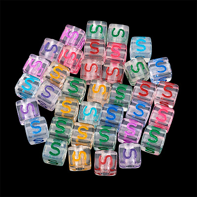 50Pcs Acrylic European Beads MACR-TADJ0001-13S-1