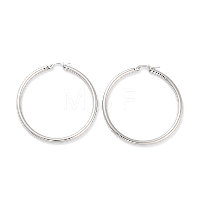 Non-Tarnish Ring 304 Stainless Steel Hoop Earrings for Women Men EJEW-B049-01G-P-1