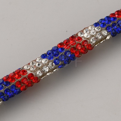 PVC with Rhinestone Round Tube Cord OCOR-WH0120-79E-1