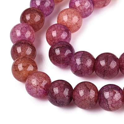 Baking Paint Crackle Glass Beads Strands GLAA-Q106-03A-07-1