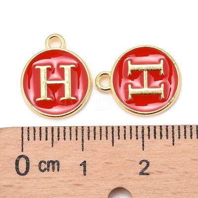 Golden Plated Alloy Enamel Charms X-ENAM-S118-03H-1