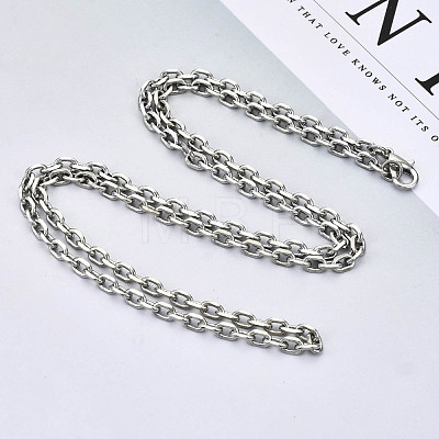 Brass Cable Chains Necklace Making MAK-N034-004A-P-1