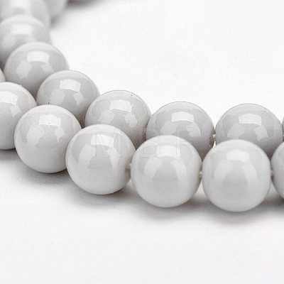 Eco-Friendly Round Baking Paint Glass Beads Strands HY-A003-6mm-RV43-1