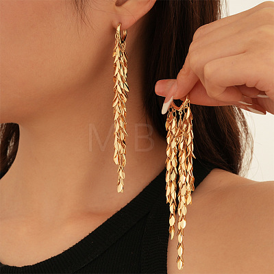 Leaf Tassel Brass Chandelier Earrings FS-WGB1A2D-01-1