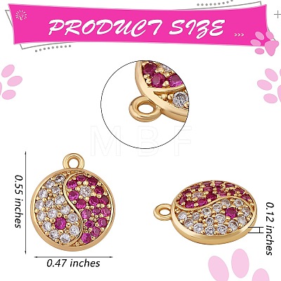 5Pcs Eco-Friendly Brass Micro Pave Cubic Zirconia Charms ZIRC-SZ0003-71-1