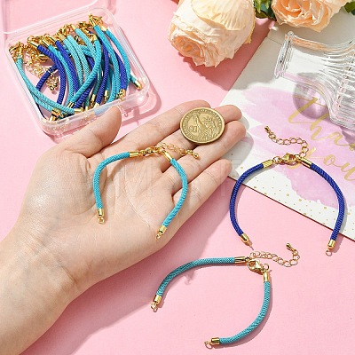 12Pcs 3 Colors Nylon Cords Bracelet Makings Fit for Connector Charms AJEW-YW0001-43A-1