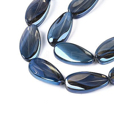 Electroplate Transparent Glass Beads Strands EGLA-N055-02G-1