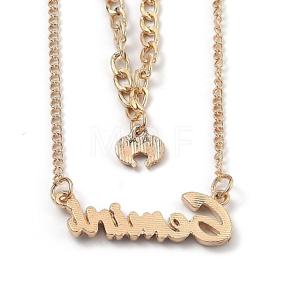 Alloy Double Layered Necklaces NJEW-B0002-07G-1