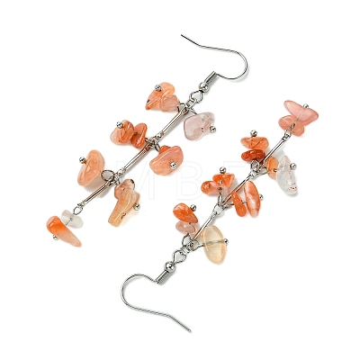 Natural Agate Dangle Earrings for Women EJEW-TA00553-04-1