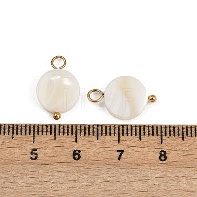 Natural Shell Disc Pendants STAS-D378-31G-1