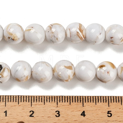Assembled Synthetic Stone and Trochus Shell Beads Strands X-G-B128-08C-01-1