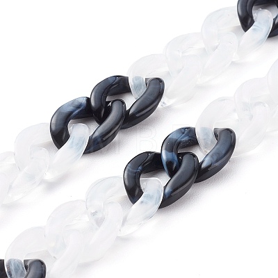 Handmade Acrylic Curb Chains AJEW-JB00943-03-1