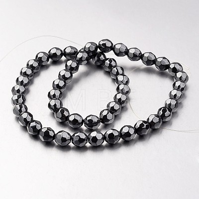 Non-magnetic Synthetic Hematite Bead Strands G-F300-42-09-1