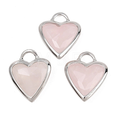 Natural Rose Quartz Faceted Pendants G-Z154-01P-06-1