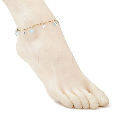 304 Stainless Steel Link Chain Anklets AJEW-AN00699-03-1