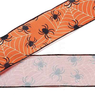 5 Yards Halloween Printed Polyester Wired Ribbon OCOR-K009-02C-1