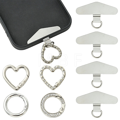 4Pcs 201 Stainless Steel Mobile Phone Lanyard Patch AJEW-YW0003-04-1