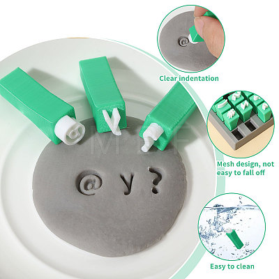 Plastic Lowercase Letter Clay Stamp Sets DIY-WH0591-269A-1