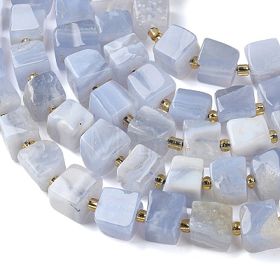 Natural Blue Lace Agate Beads Strands G-G053-B23-01-1
