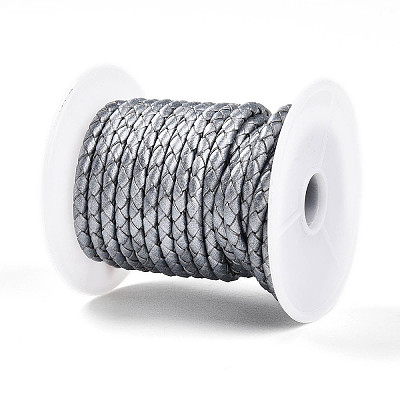 Braided Cowhide Leather Cord NWIR-N005-01L-4mm-1