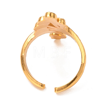 Alloy Peacock Cuff Ring Settings for Rhinestone RJEW-WH0001-21G-1
