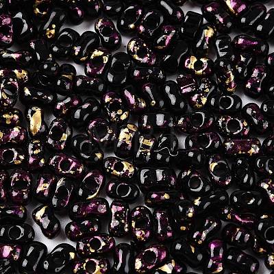 Picasso Spray Painted Glass Seed Beads SEED-T006-04-39-1