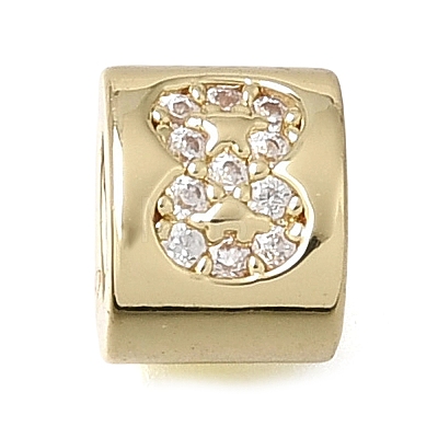 Brass Micro Pave Clear Cubic Zirconia Beads CU-CBAA19F-01G-I-1