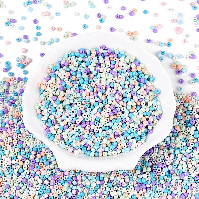 8/0 Baking Paint Glass Seed Beads SEED-S003-KM-01-1