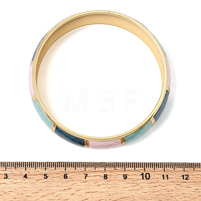 304 Stainless Steel Enamel Bangles for Women BJEW-D408-38G-1