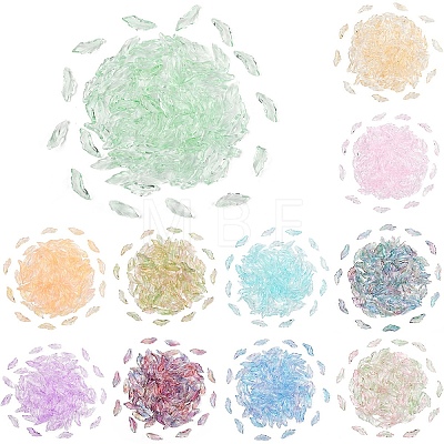 100Pcs Baking Paint Transparent Glass Pendants GLAA-YW0004-81A-1
