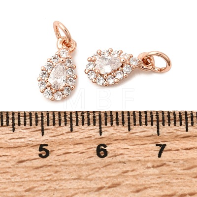 Brass Micro Pave Cubic Zirconia Charms RB-I077-15RG-RS-1