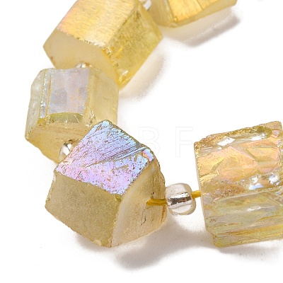 Electroplated Natural Quartz Beads Strands G-G767-02-23-1