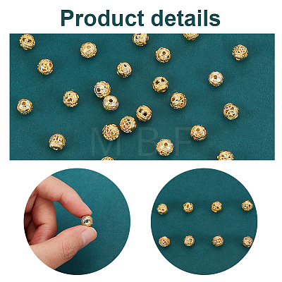   32Pcs 8 Style Alloy Hollow Beads FIND-PH0010-78-1