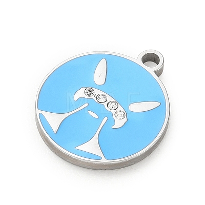 Twelve Constellations 304 Stainless Steel Enamel Pendants SA-CBAAE04-01P-08-1
