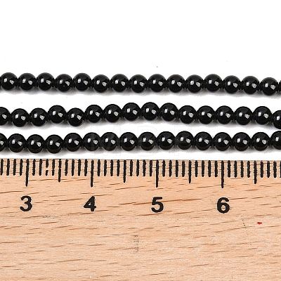 Natural Black Spinel Round Bead Strands G-A130-3mm-32A-1